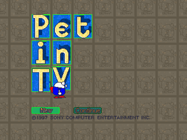Pet in TV title screen for Playstation